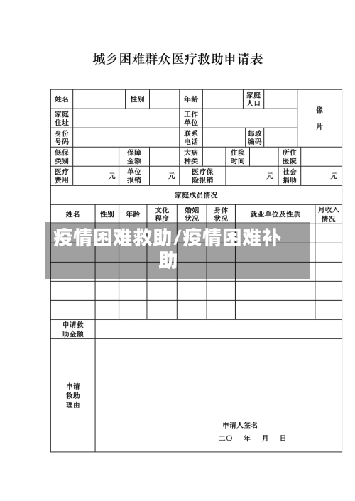 疫情困难救助/疫情困难补助