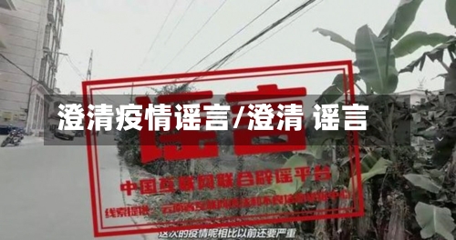 澄清疫情谣言/澄清 谣言-第2张图片