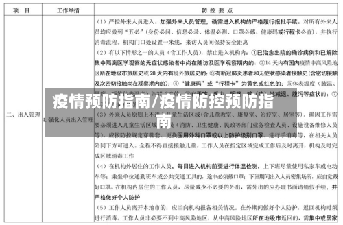 疫情预防指南/疫情防控预防指南