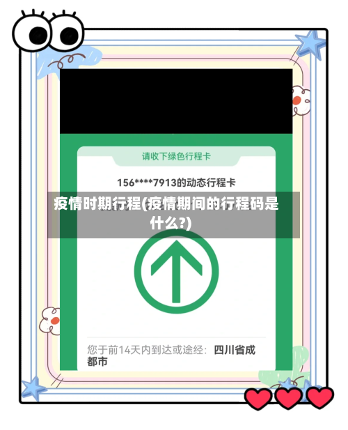 疫情时期行程(疫情期间的行程码是什么?)