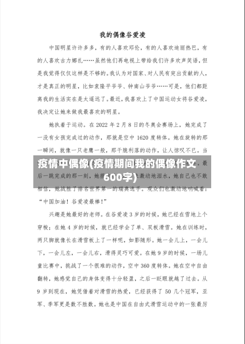 疫情中偶像(疫情期间我的偶像作文600字)-第3张图片