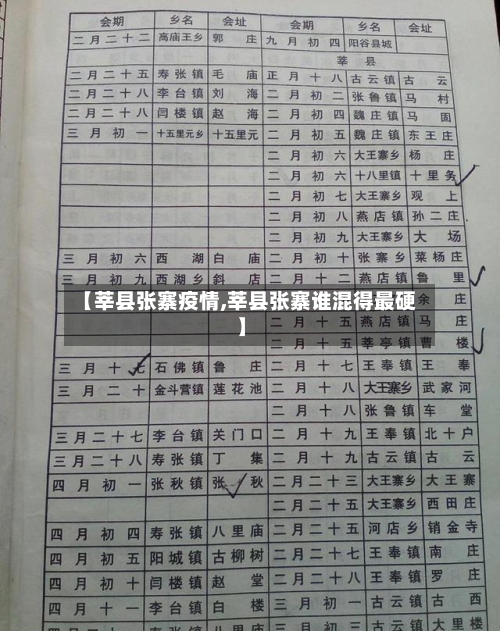 【莘县张寨疫情,莘县张寨谁混得最硬】