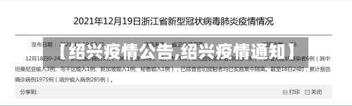 【绍兴疫情公告,绍兴疫情通知】