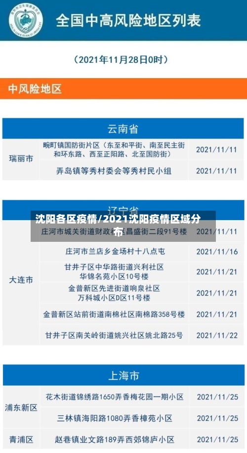沈阳各区疫情/2021沈阳疫情区域分布