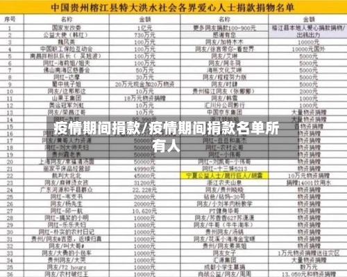 疫情期间捐款/疫情期间捐款名单所有人-第2张图片