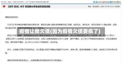 疫情让我欠债(因为疫情欠债要疯了)-第2张图片