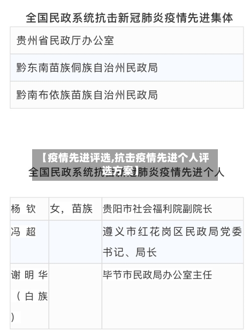 【疫情先进评选,抗击疫情先进个人评选方案】