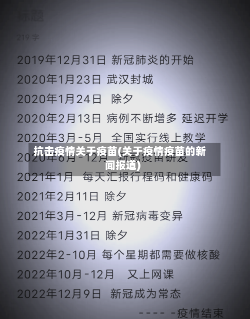 抗击疫情关于疫苗(关于疫情疫苗的新闻报道)-第2张图片