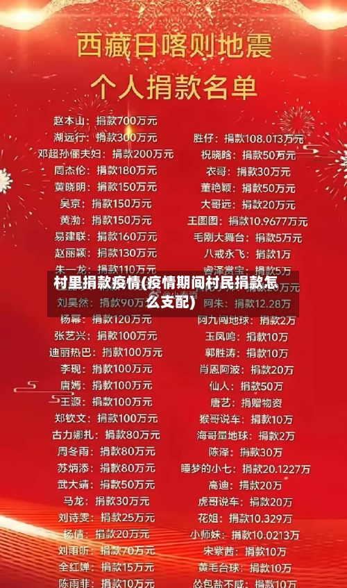 村里捐款疫情(疫情期间村民捐款怎么支配)-第3张图片