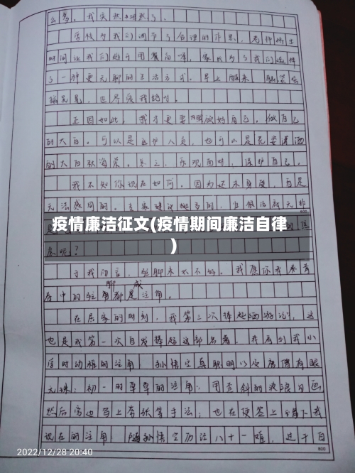 疫情廉洁征文(疫情期间廉洁自律)-第2张图片