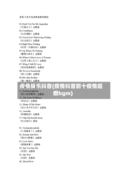 疫情娱乐抖音(疫情抖音前十疫情超燃bgm)